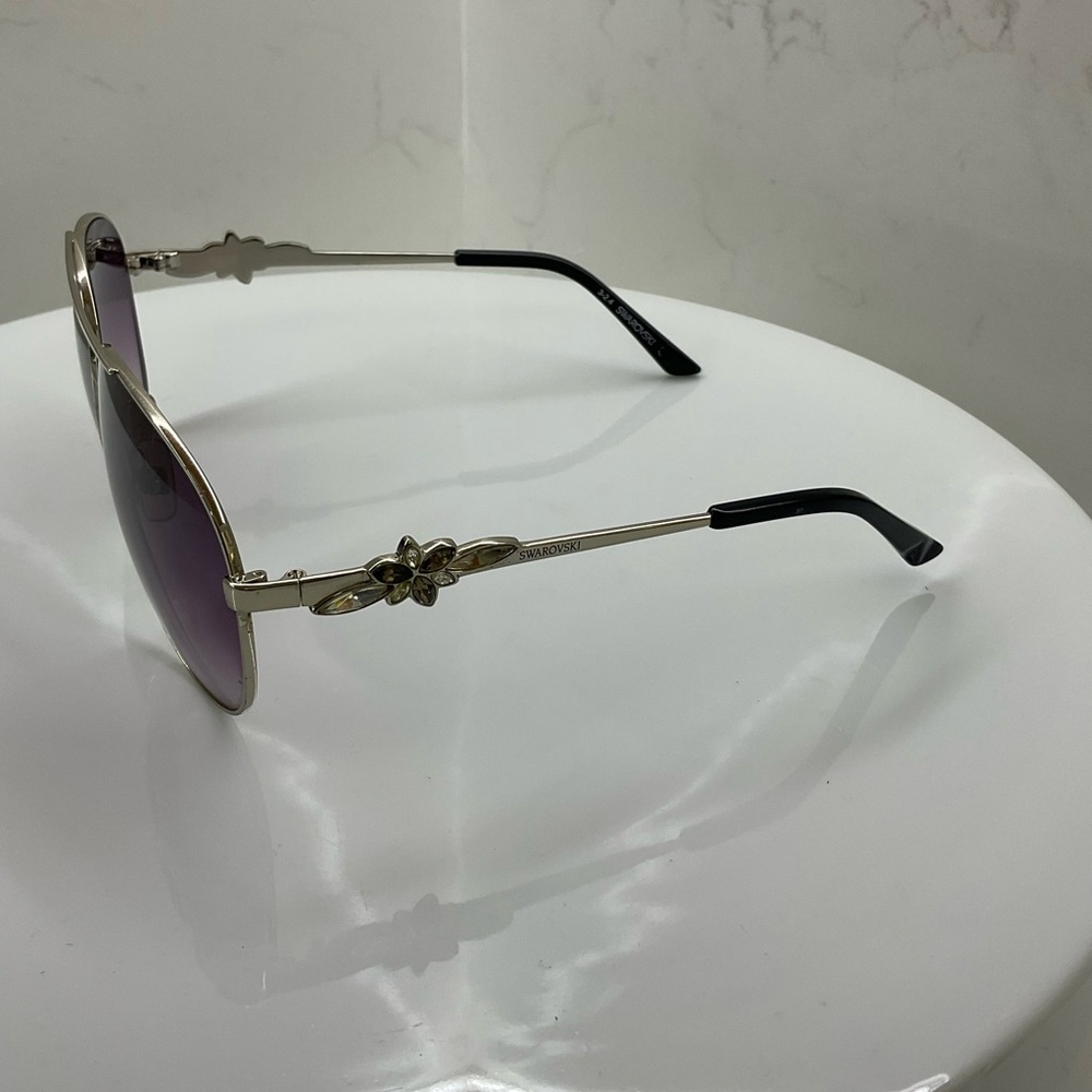 Authentic Swarovski Sunglasses Silver Crystals Av… - image 2